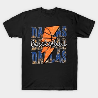 Graphic Basketball Dallas Proud Name Vintage T-Shirt